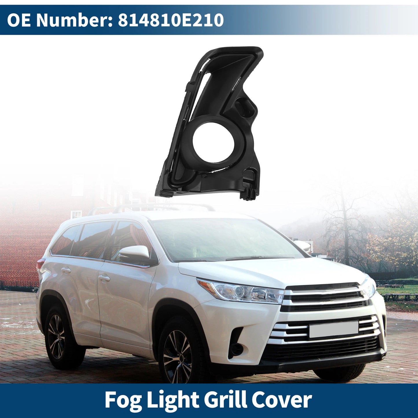 Front Right Fog Light Grill for Toyota Highlander (2014–2019) OE 814810E210
