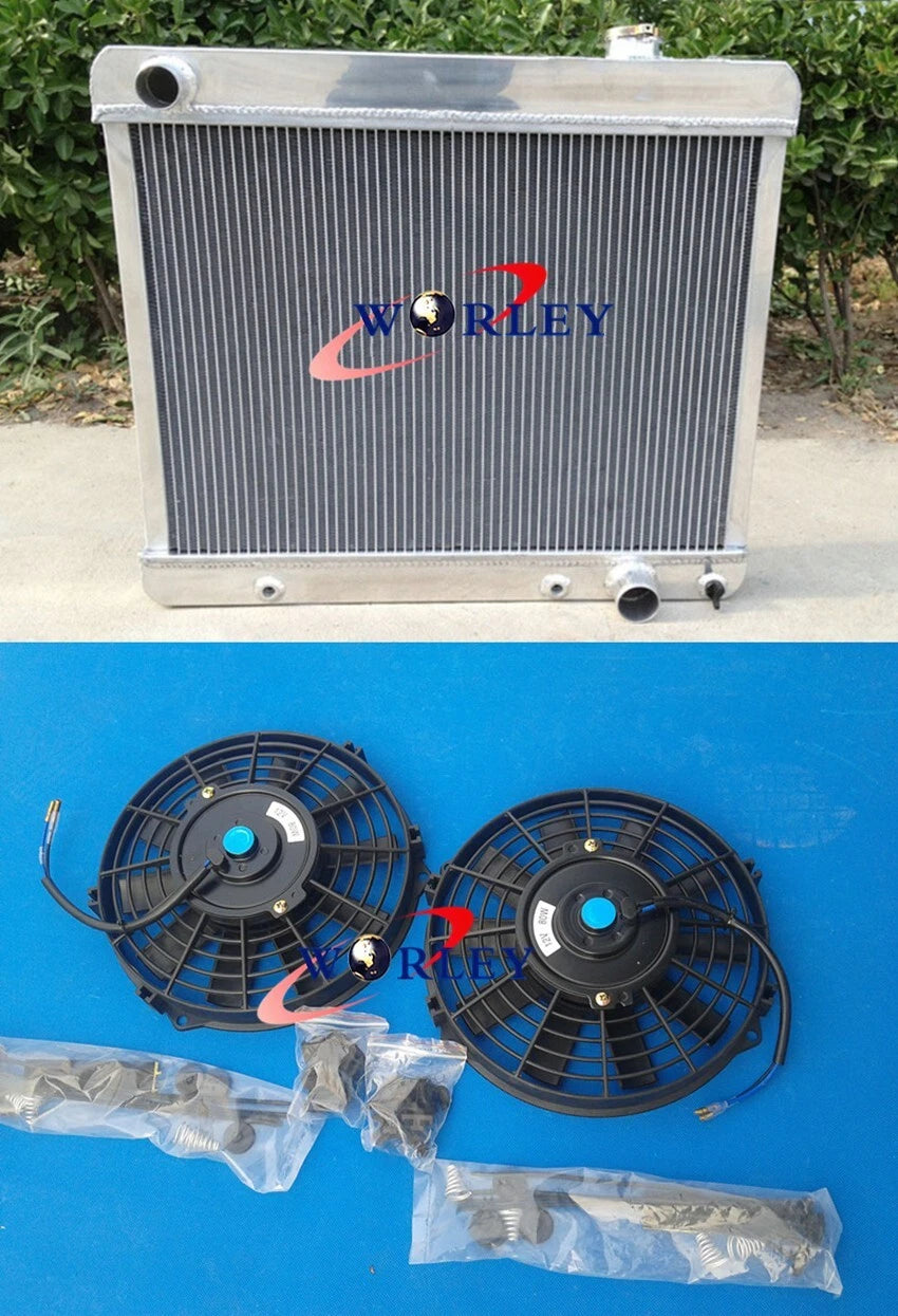 3-Row Aluminum Radiator & Fans for Chevy Truck C10 C20 C30 (1963–1966)