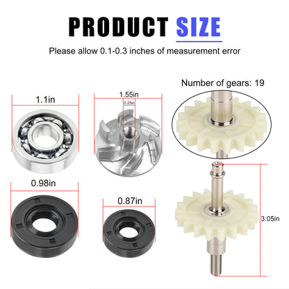 Water Pump Impeller Shaft Gear Kit for Honda CR500R (1986–2001)