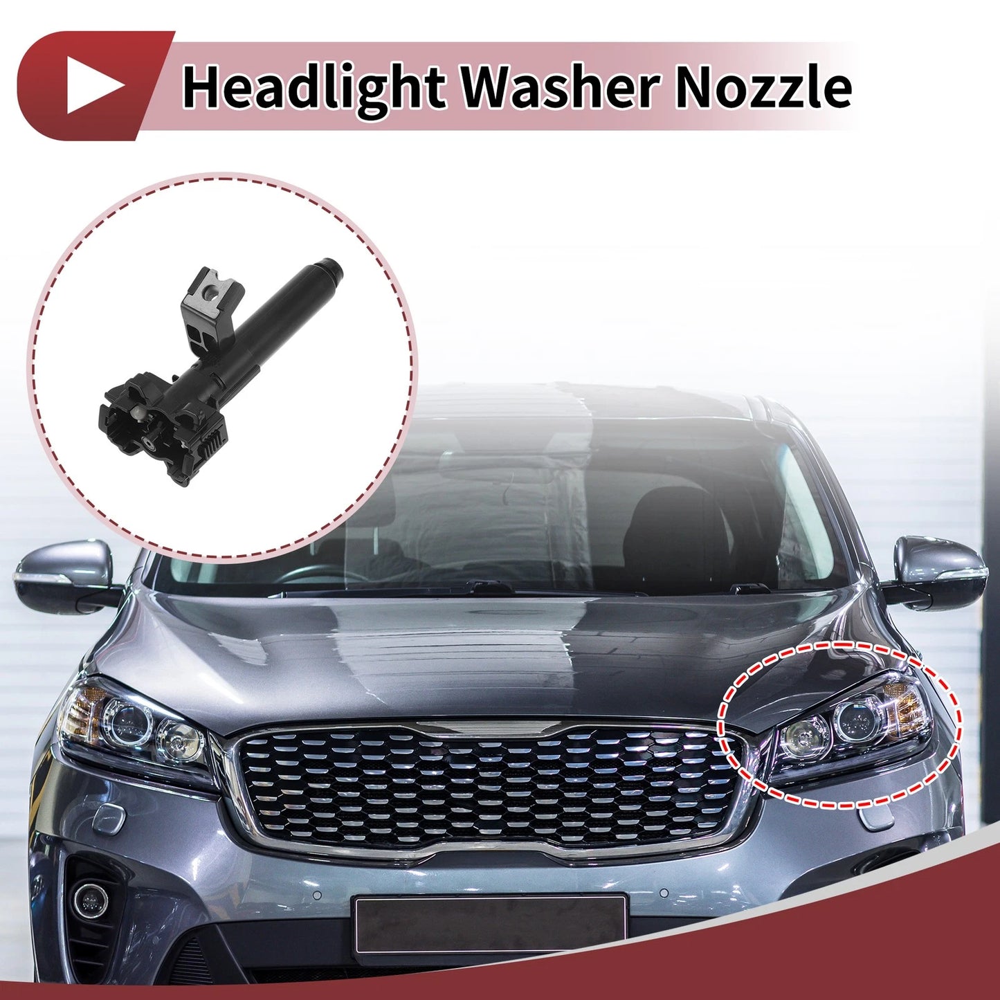 Front Driver Side Headlight Washer Nozzle for Toyota Hilux (2015) No. 852080K040