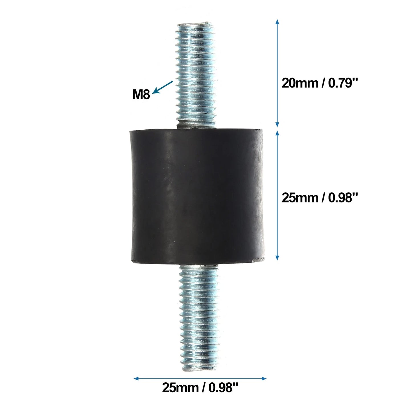 Set of 4 M8 Car Anti Vibration Rubber Isolator Dampers 25x25mm
