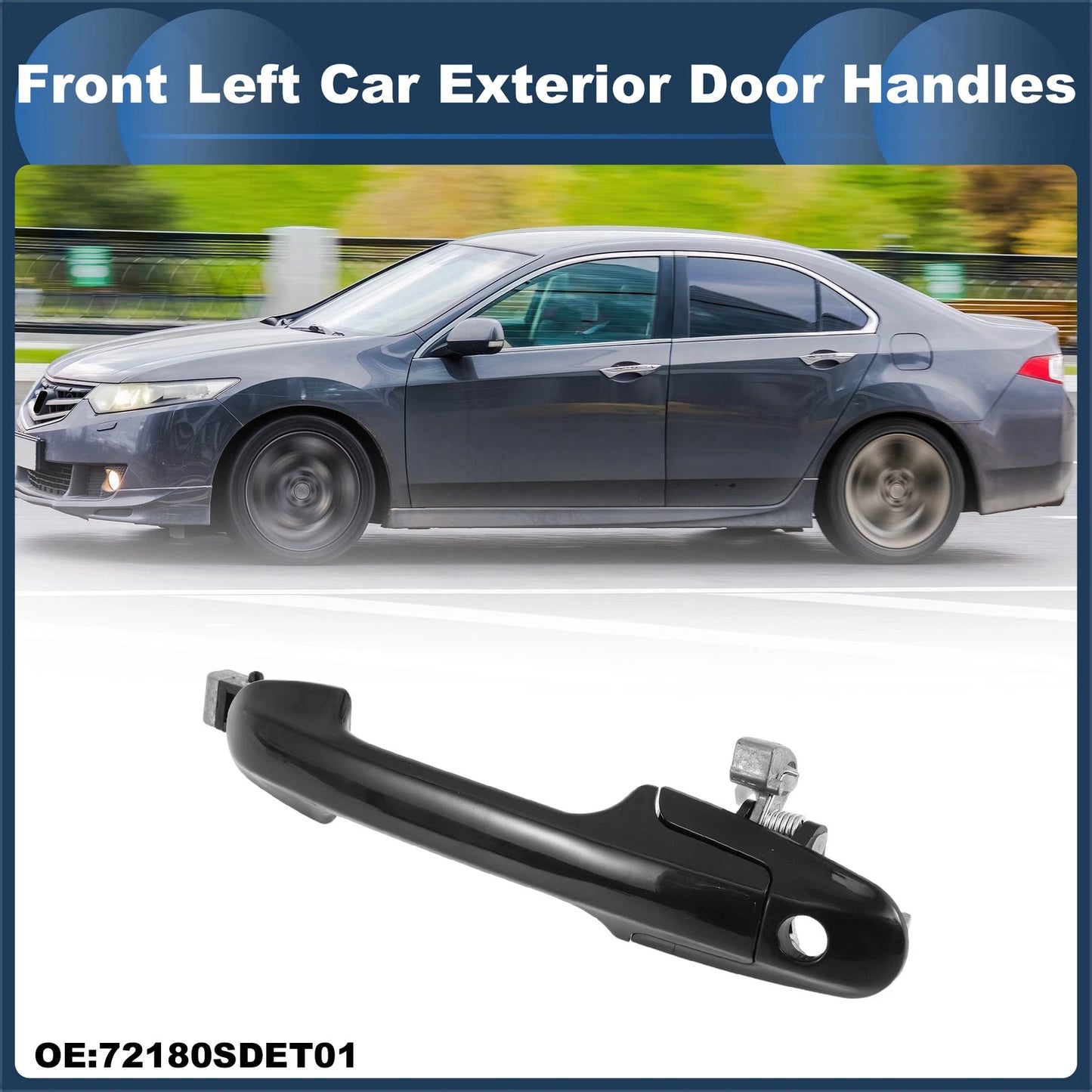 Front Left Door Handle No. 72180SDET01 for Honda Accord (2003–2007) Black
