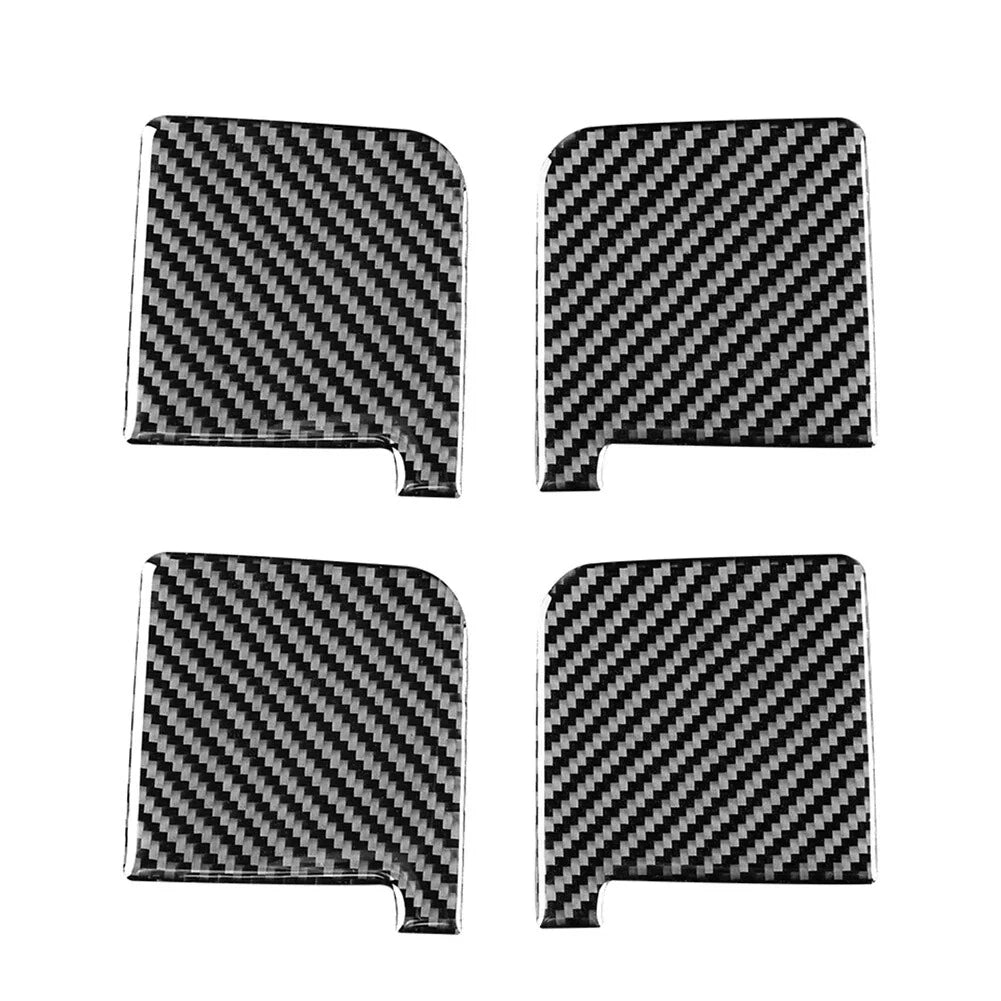 4 x Black Carbon Fiber Door Handle Bowl Covers for Toyota Tundra (2014-2021)