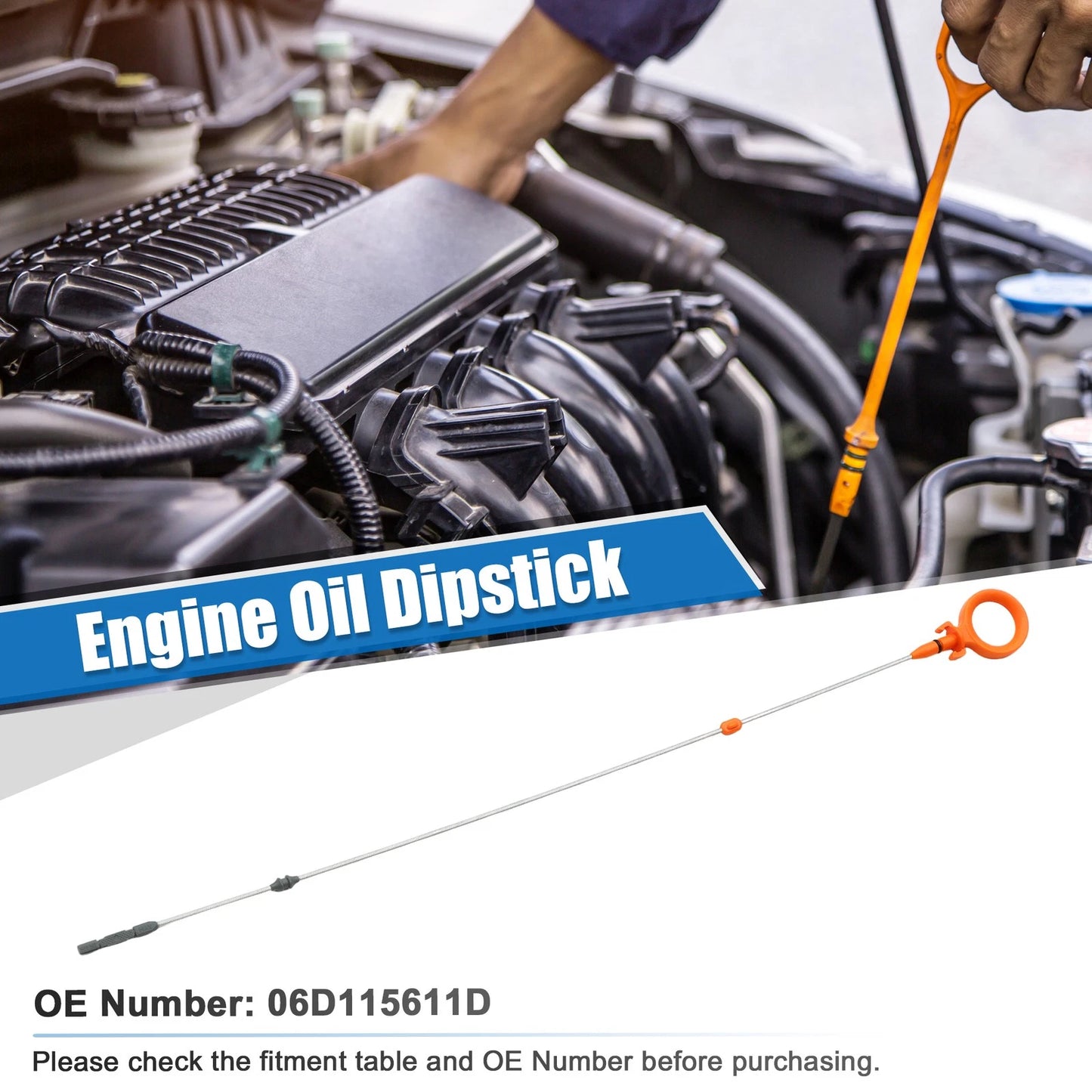 Engine Oil Fluid Level Dipstick for Audi A4 (2002–2008) No. 06D115611D