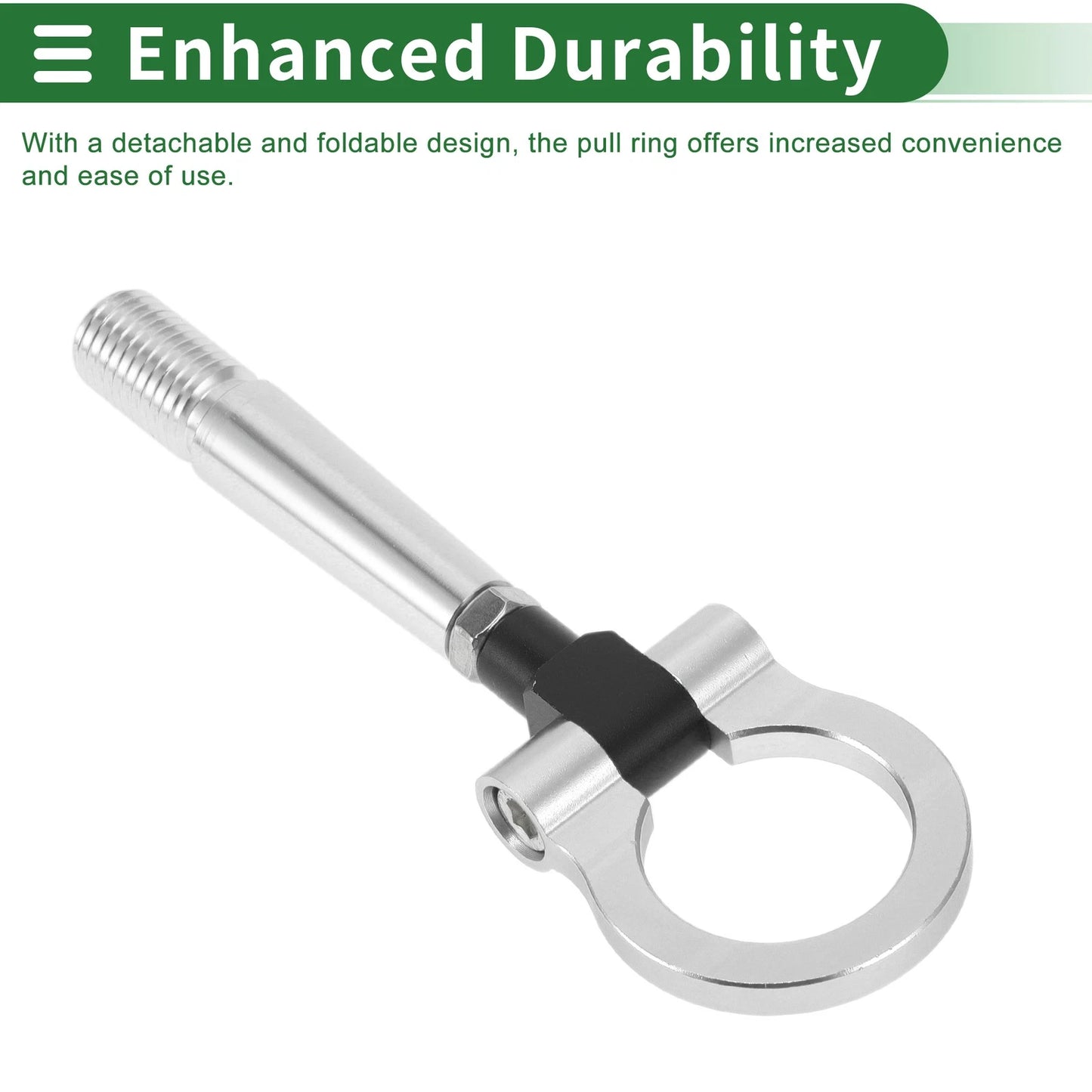 Tow Hook for Mitsubishi Lancer EX (23.6mm, Aluminum Alloy, Silver Tone)