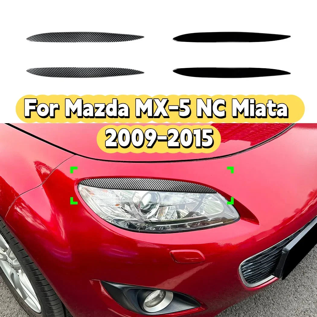 1 Pair Tape-On Headlight Eye Lids Covers for Mazda MX-5 NC Miata (2009–2015)