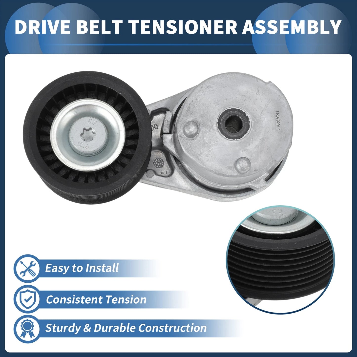 Belt Tensioner for Land Rover Range Rover (2013–2022) No.LR079294 Metal Plastic
