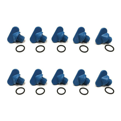 10 Pack Blue Drain Plugs for Mercruiser Manifold & Block