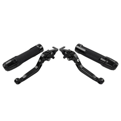 Black Extendable Brake Clutch Levers Grip Set for Suzuki GSXR600/750 (2006-2023)