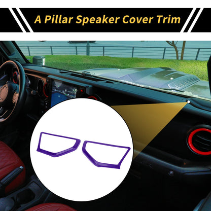 1 Pair A Pillar Speaker Cover Trim for Jeep Wrangler JL JLU (2018–2024) Purple
