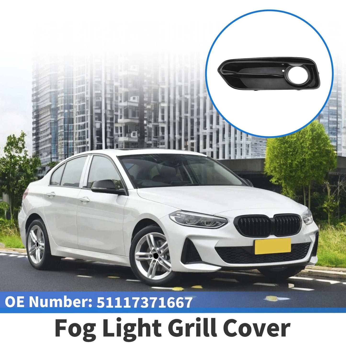 1 Pc Fog Light Grill for BMW 1 Series (2015–2018) No. 51117371667