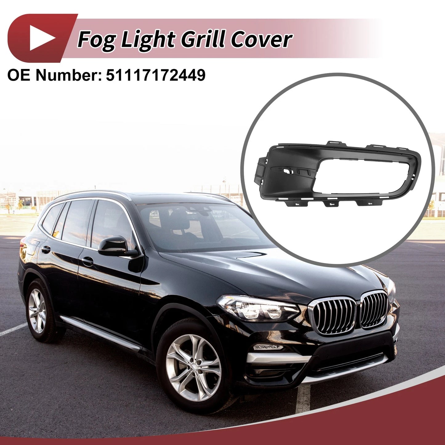 1 Pc Front Left Fog Light Grill for BMW X5 (2007-2010)
