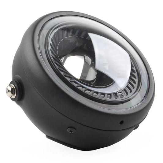 5-3/4" Switchback White LED Halo DRL Angel Eye Headlight for Motorcycle