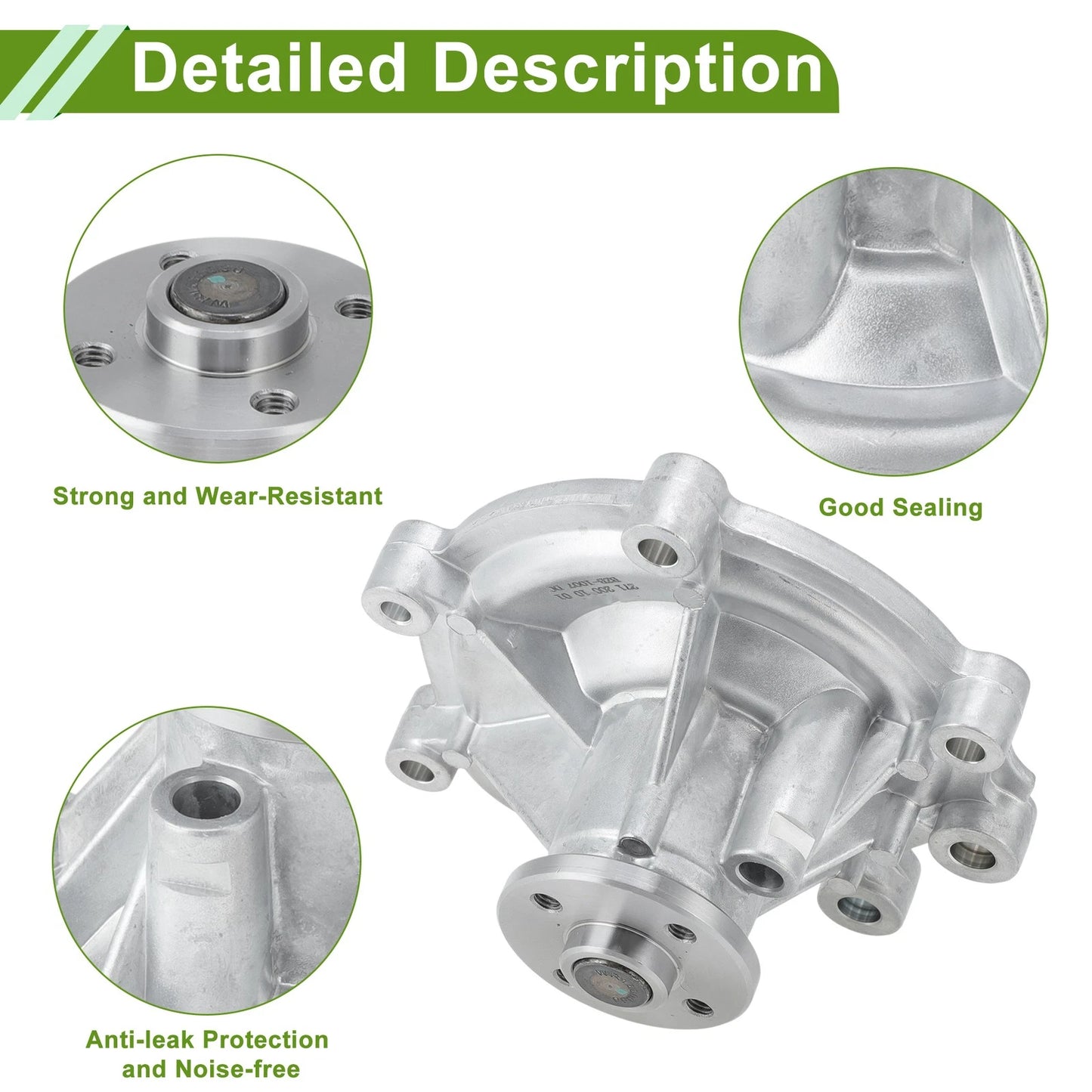 Engine Water Pump for Mercedes-Benz CLK200 A209 C209 (2002–2010) No.2712001001