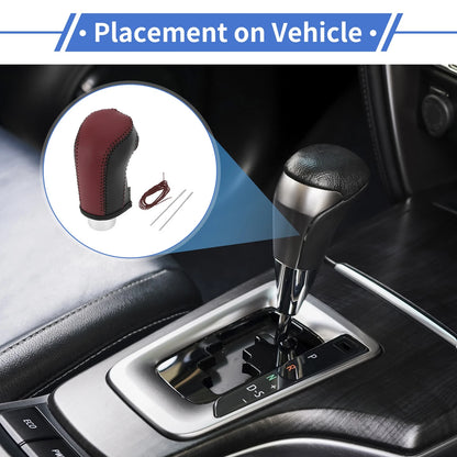1 Pc Gear Shift Knob Cover for Hyundai Tucson (2015–2018) Wine Red Black