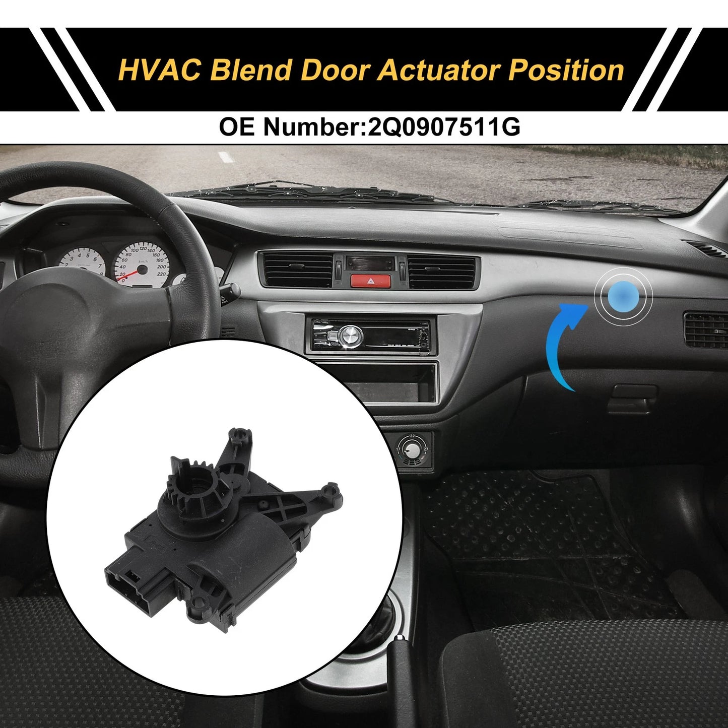 HVAC Heater Blend Door Actuator for Volkswagen Tiguan (2012–2016) No. 2Q0907511G
