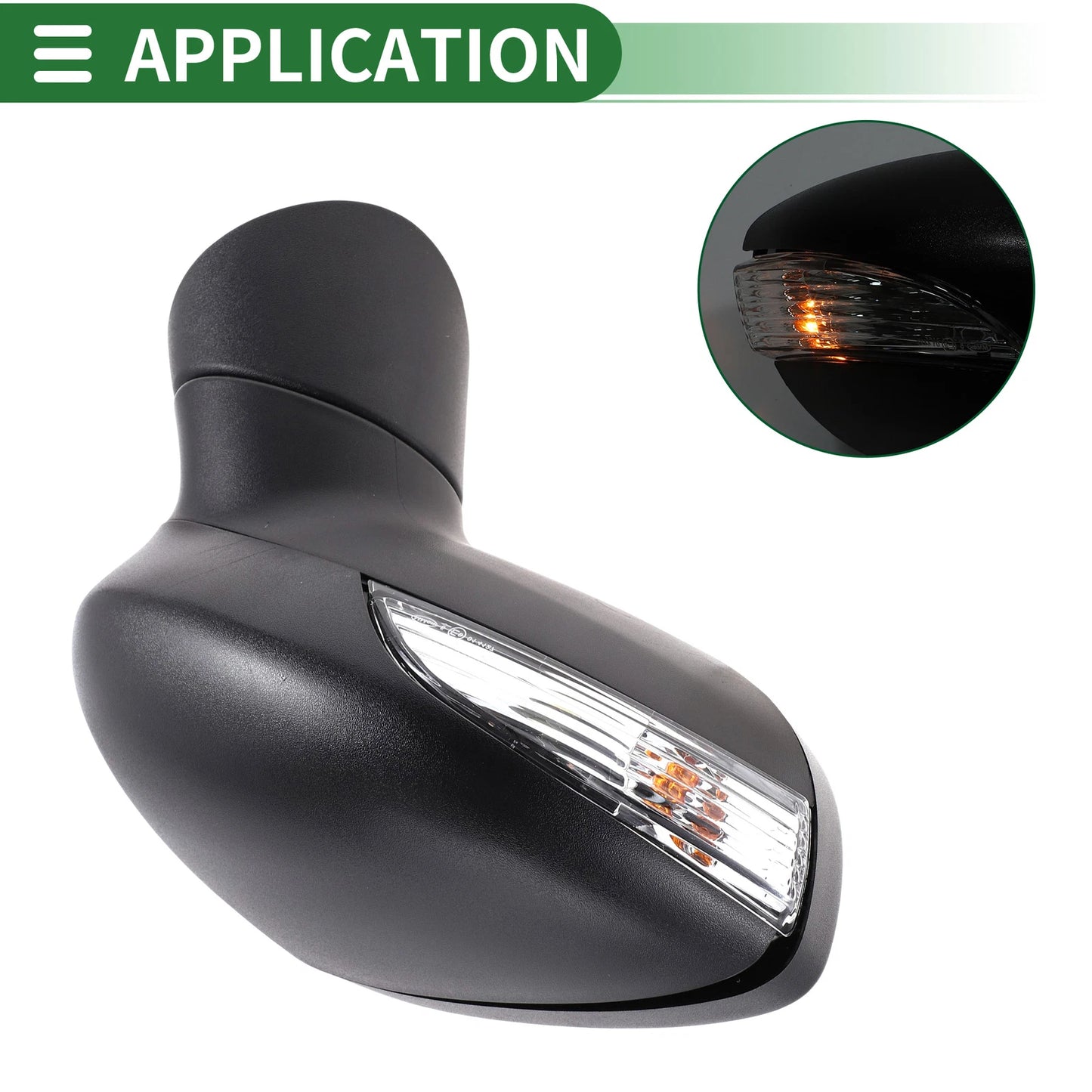 Right Side Door Mirror for Ford Fiesta Mk7 (2008–2017) Electric Adjust Black