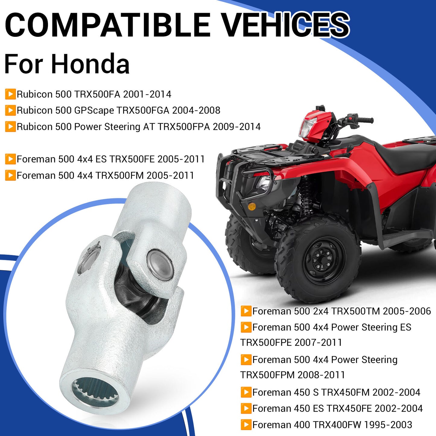 U-Joint for Honda Rancher 350 TRX350FE FM TE TM (2000–2006)