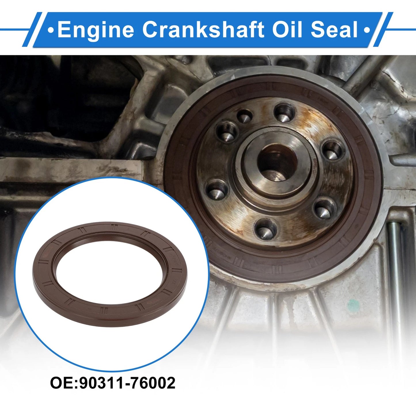 1 Pc Rear Crankshaft Oil Seal for Toyota Corolla Prius (2001–2023) No. 90311-76002