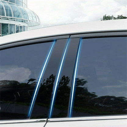 6 Pcs Glossy Black Car Door Pillar Post Trims for Honda Fit Jazz (2014-2019)