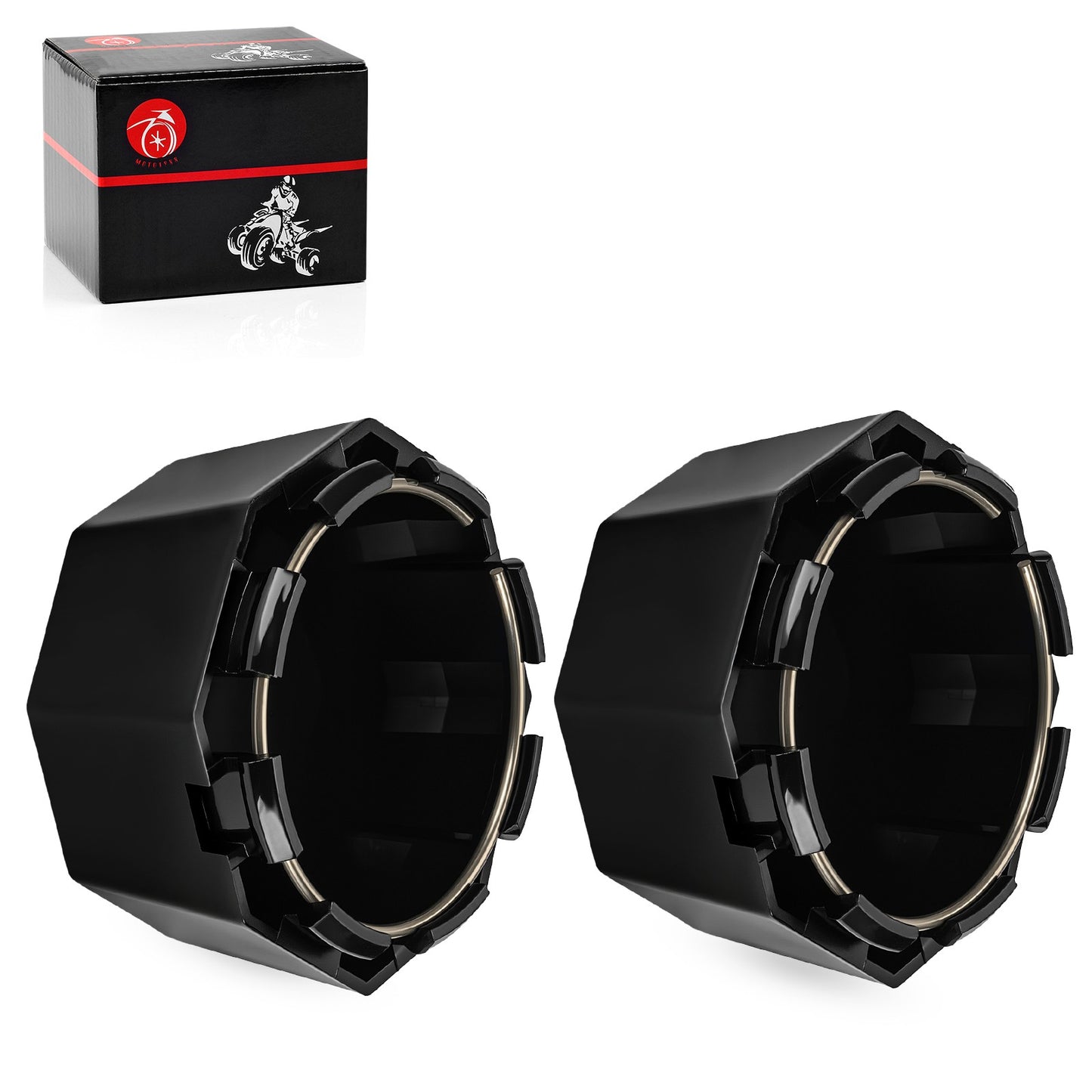 2 Pack Hub Cap Cover for Polaris Sportsman 570 SP Touring (2017–2019) Matte Black