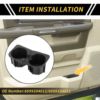 Set of 2 Center Console Cup Holder Inserts for Toyota Tacoma (2010–2015) No. 6699204012 Black