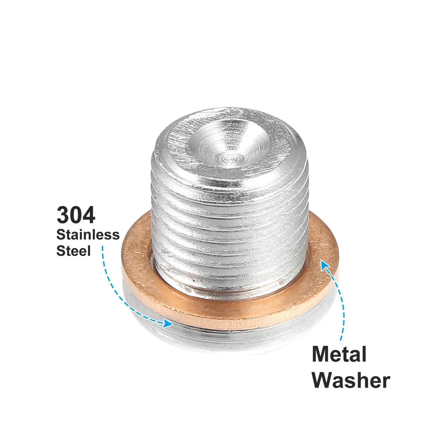 2X M16x1.5 Engine Oil Drain Plug Screw with Gasket for Nissan