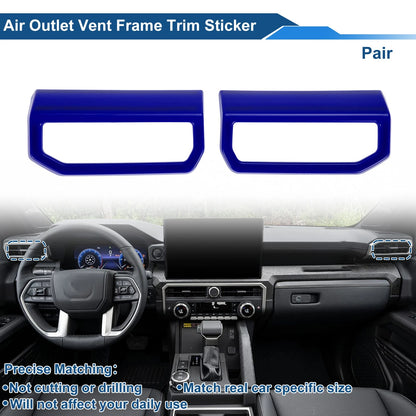 Set of 2 Air Condition Outlet Vent Trim Cover Frame for Toyota Tacoma (2024–2025) Blue