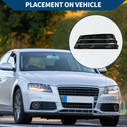 1pc Fog Light Grill for Audi A4 B9 (2016–2023) No. 8WD807681 Black Silver