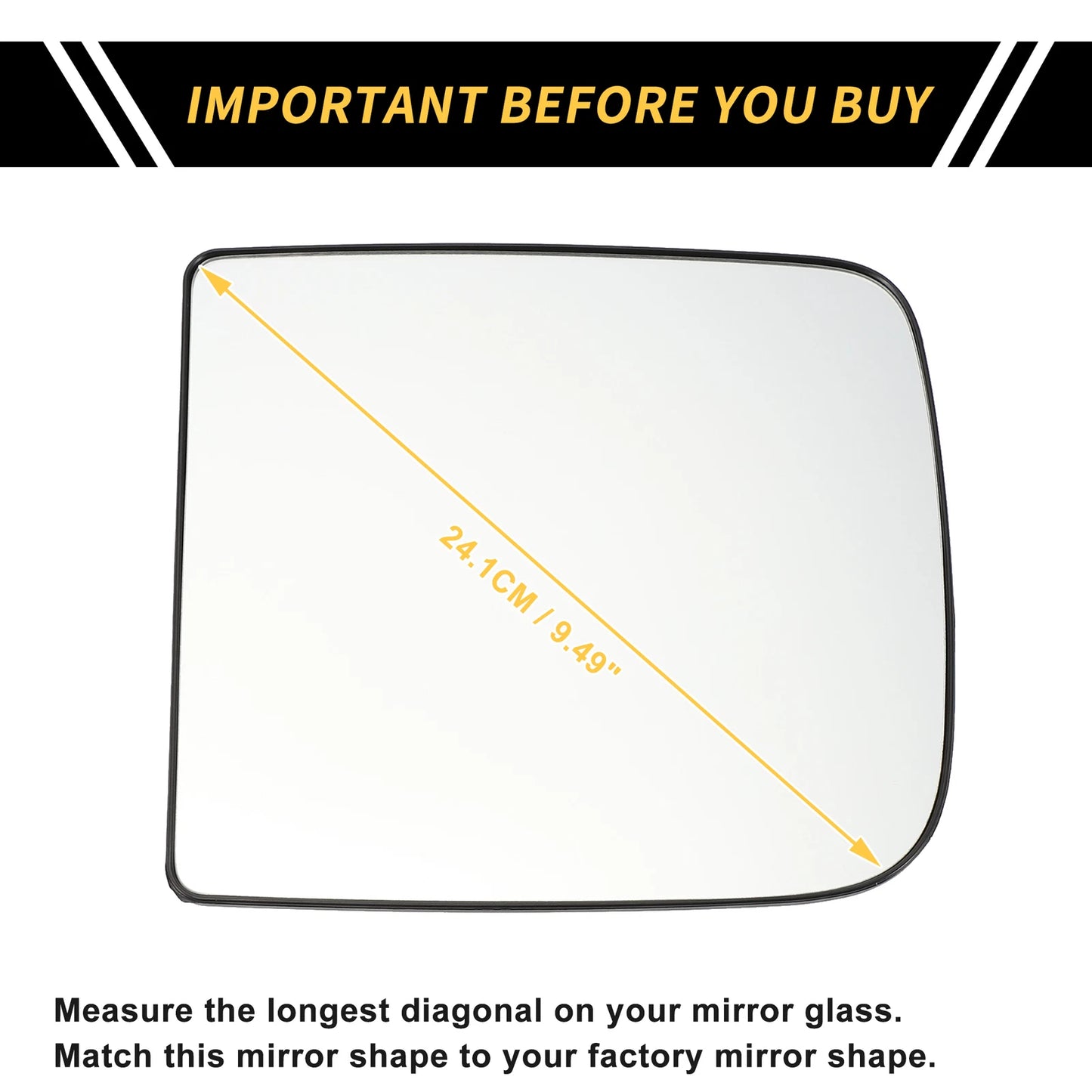 Heated Left Mirror Glass for Dodge Ram 1500 2500 (No. 68067727AA)