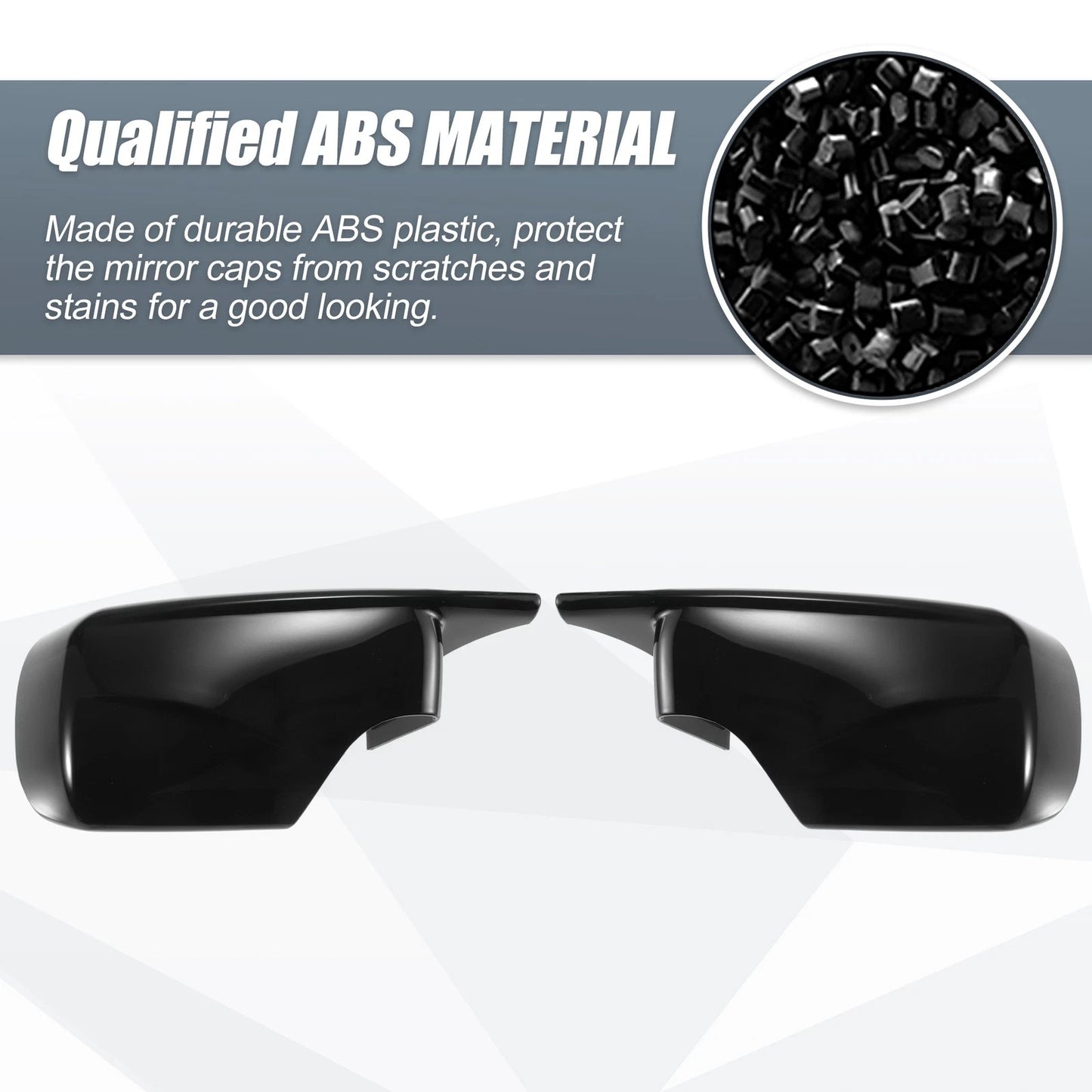 Pair Rearview Mirror Cover Cap Gloss Black for BMW E39 E46 325i 328i (1998–2005)