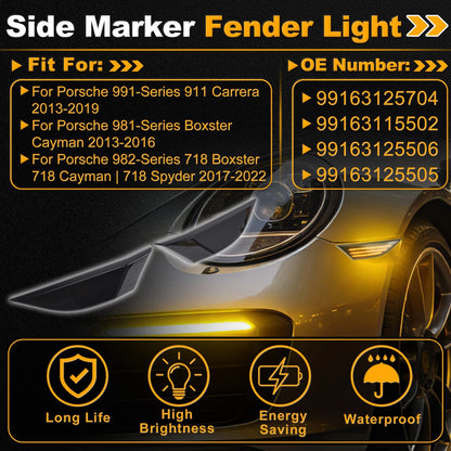 Side Marker Fender Light 99163125704 for Porsche 911 Carrera (2013–2019)