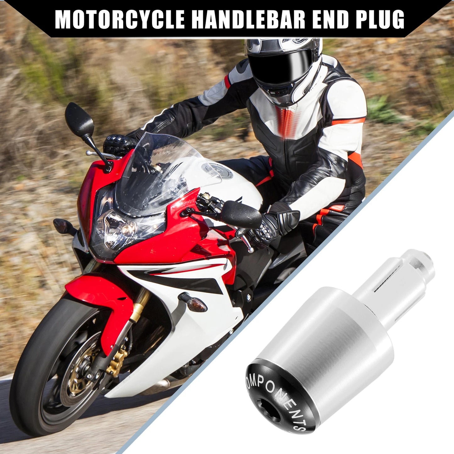 2 Pcs Handlebar End Plug 7/8" for Honda Motorcycle