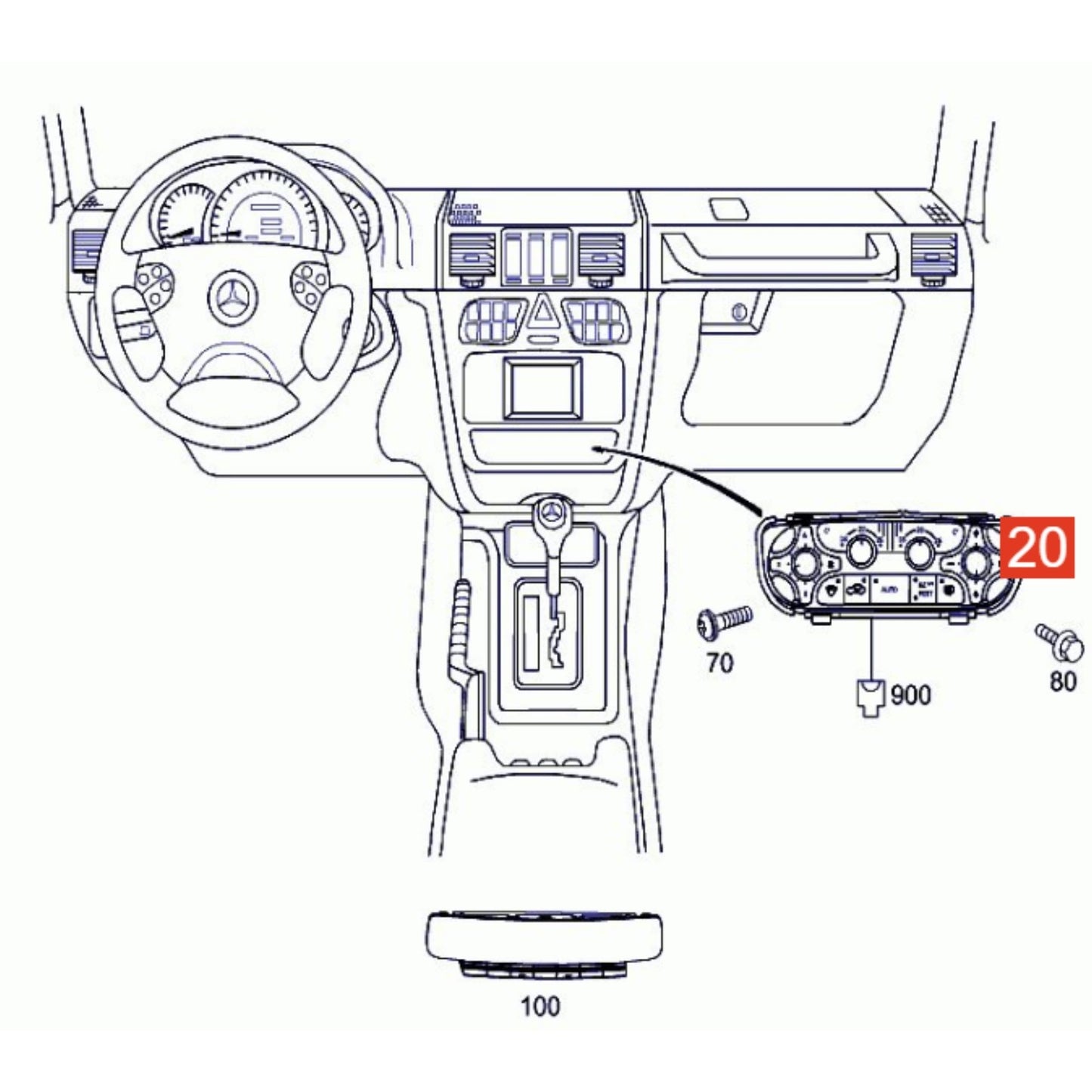 Front Heater Climate Control Switch Button for Mercedes G-Class (2013–2018)