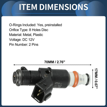 Fuel Injector Set for Honda Accord 2003-2007 2.4L 3.0L - 4 x Black Injectors