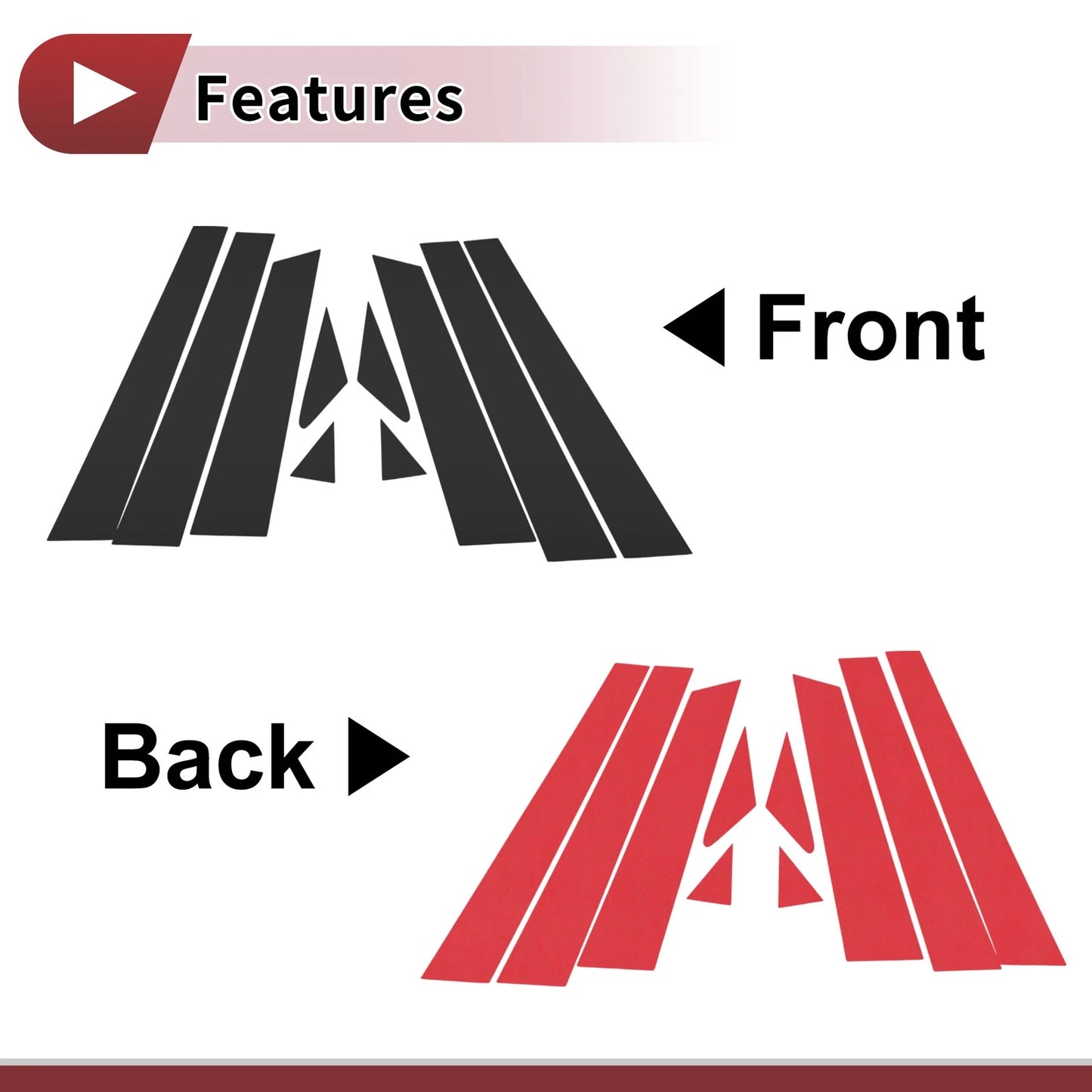 Door Pillar Window Trim for Nissan Murano (2003–2008) Black Left Right