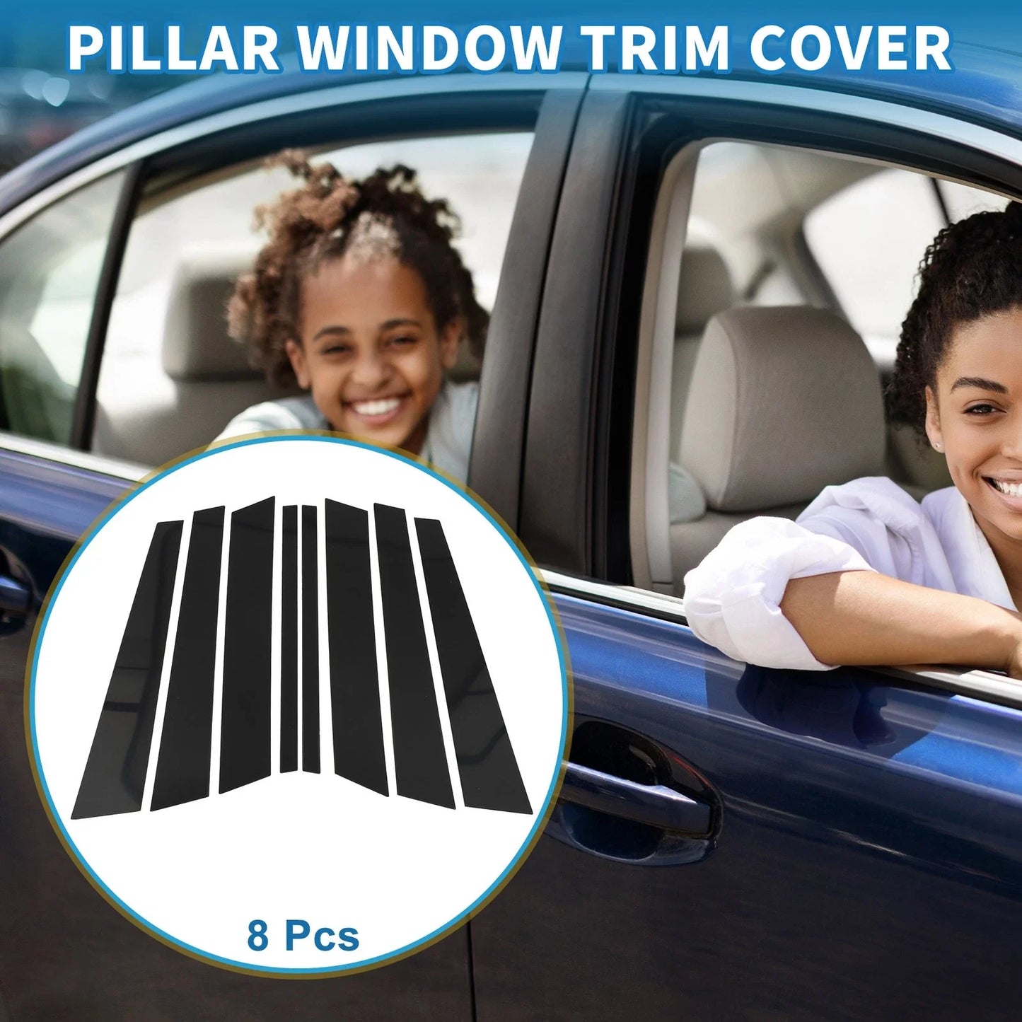 8 Pcs Door Pillar Window Trim for BMW X5 (1999-2006)