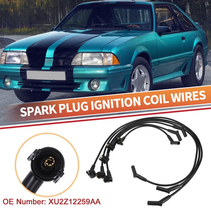 6X Spark Plug Wire Ignition Coil Cable No.XU2Z12259AA for Ford Mustang