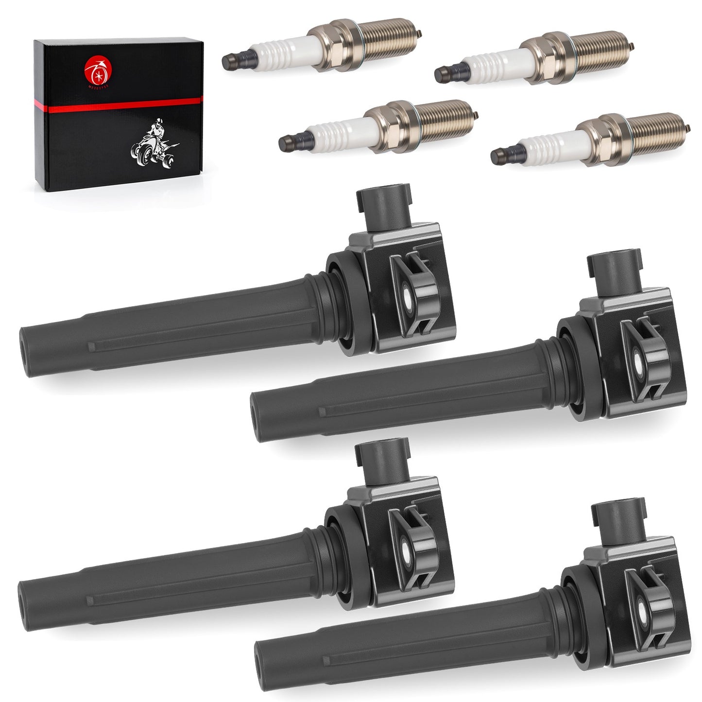 Set of 4 Ignition Coils with Spark Plugs for Yamaha 1800 Waverunner (2000–2023)