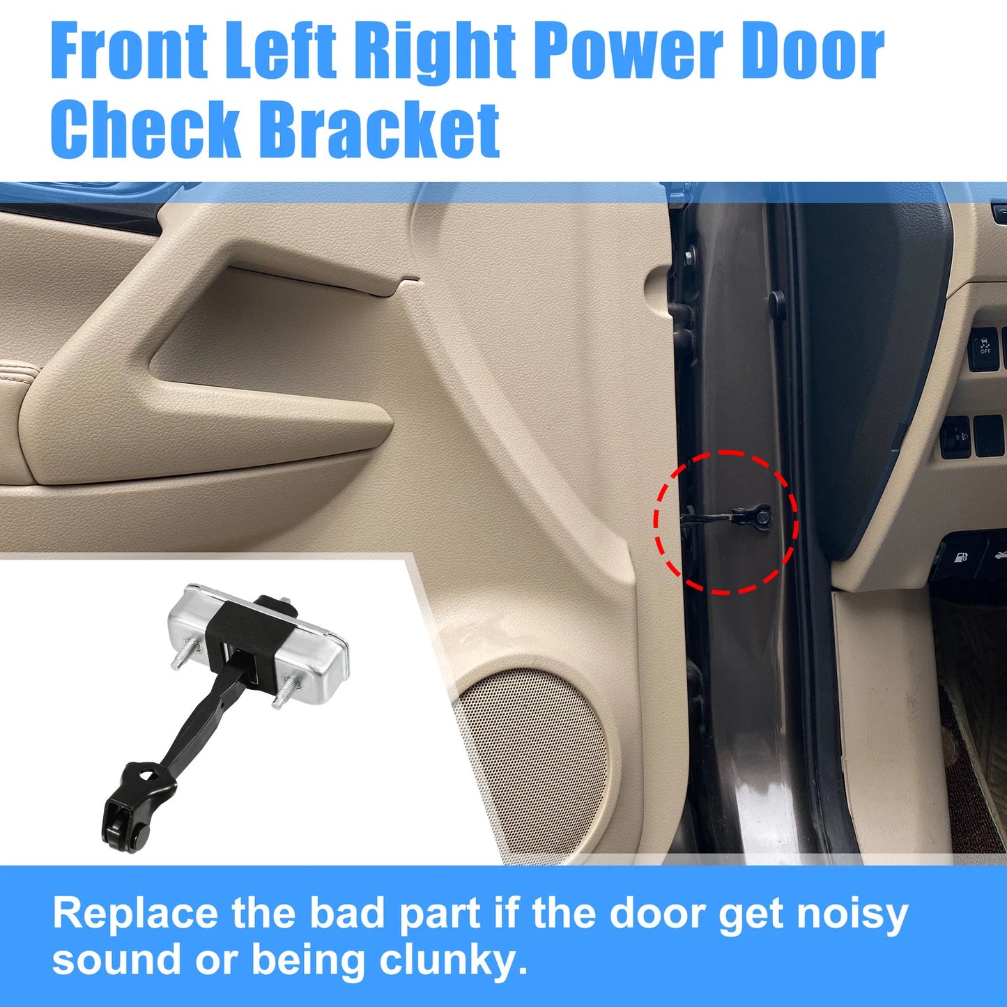 Front Door Hinge Check Arm Stop Strap for Toyota 4Runner (2010–2016) No. 68610-60121