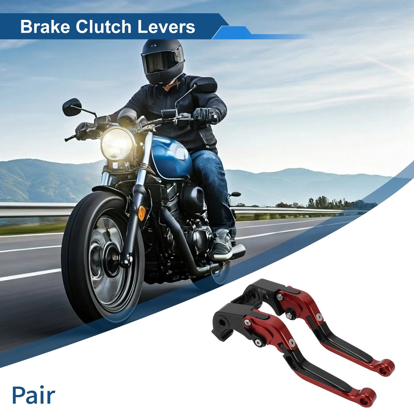 Adjustable Brake Clutch Levers for Kawasaki ZX14R (2006–2017) Red Black