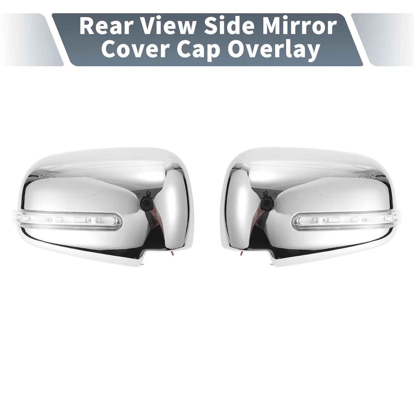Pair Rearview Mirror Cover Overlay Chrome for Mitsubishi L200
