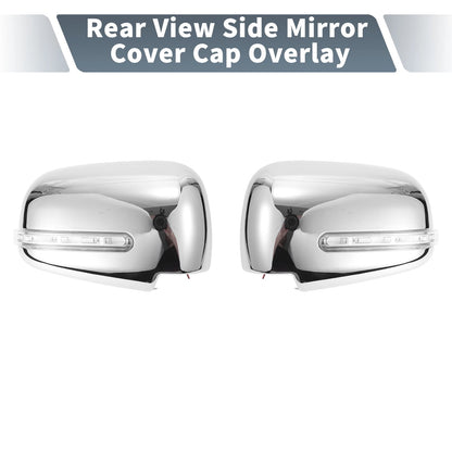 Pair Rearview Mirror Cover Overlay Chrome for Mitsubishi L200