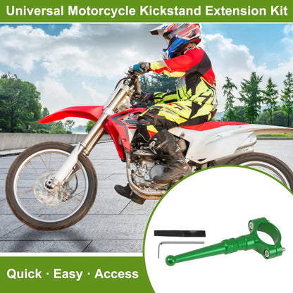 Kickstand Extension Kit for Kawasaki Motorcycle (Universal) - Aluminum Alloy Green