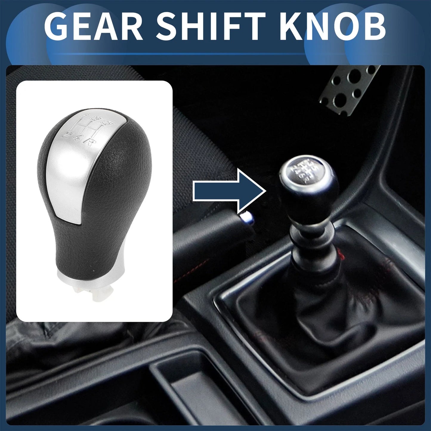 5 Speed Gear Shift Knob for Honda Civic (2012-2015) - Durable Plastic