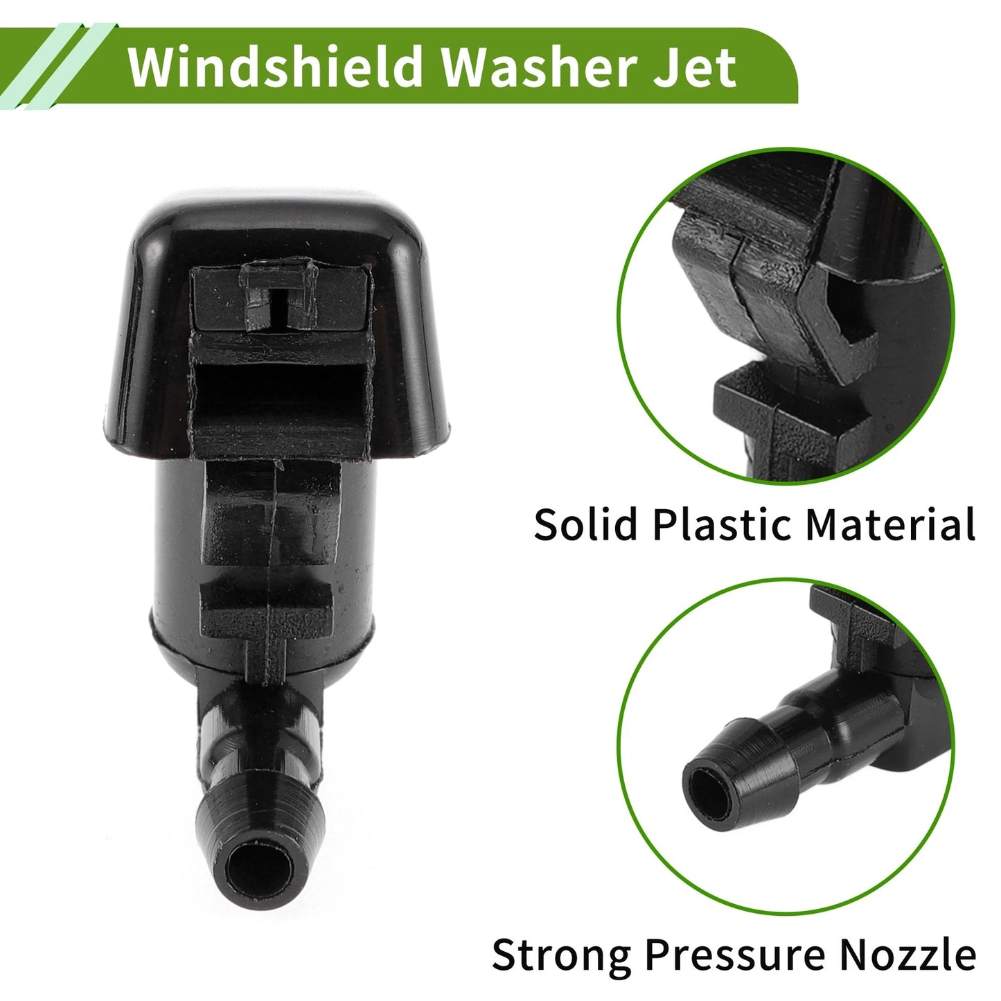 Set of 1 Windshield Washer Nozzle w/ Hose Connector for Ford (No. 8L8Z17603AA)