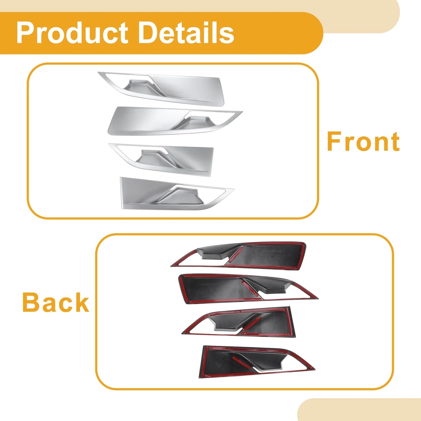 Interior Door Handle Bowl Cover Trim for VW ID.6 (2021–2023) Silver Tone
