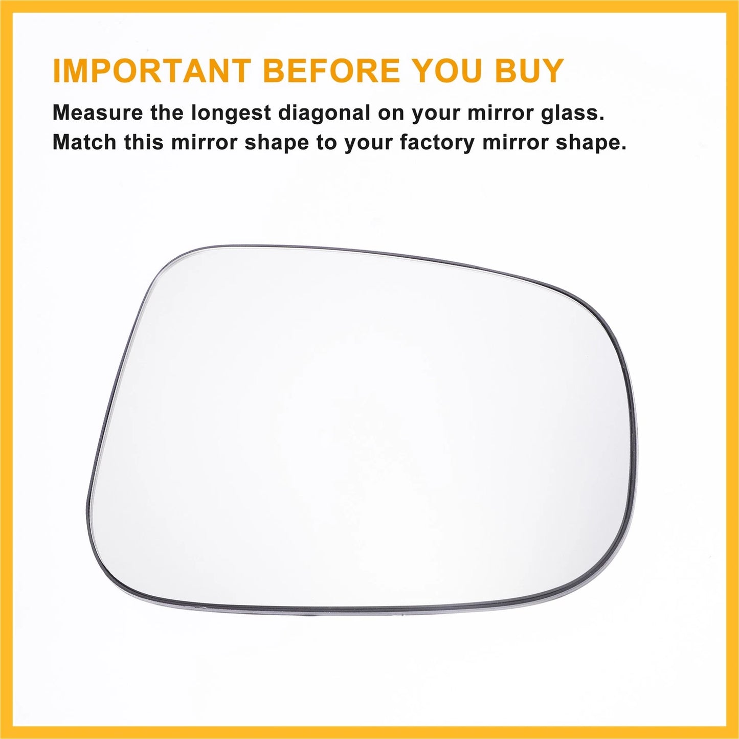 Right Passenger Side Heated White Mirror Glass for Jaguar XE XF (2015–2023)