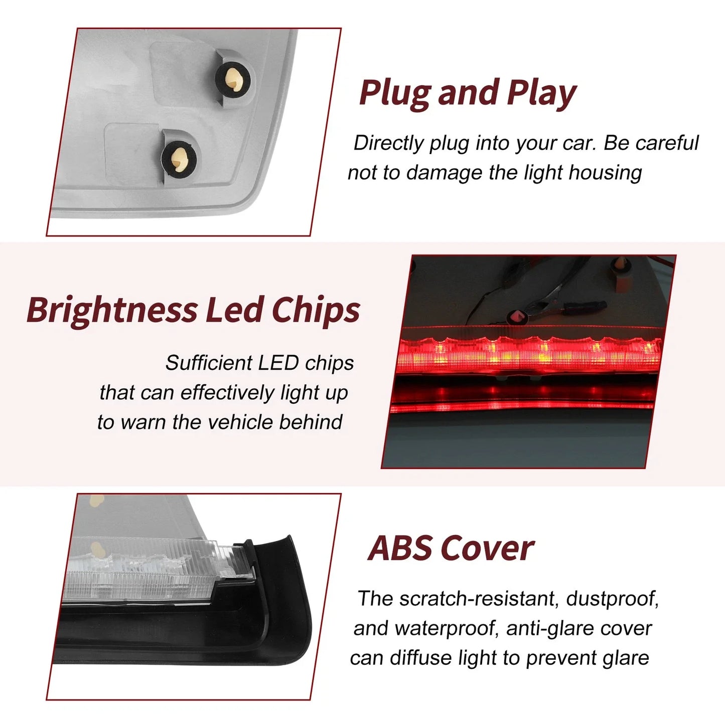 LED Third Brake Light Lamp for BMW 3 Series F30 Gray
