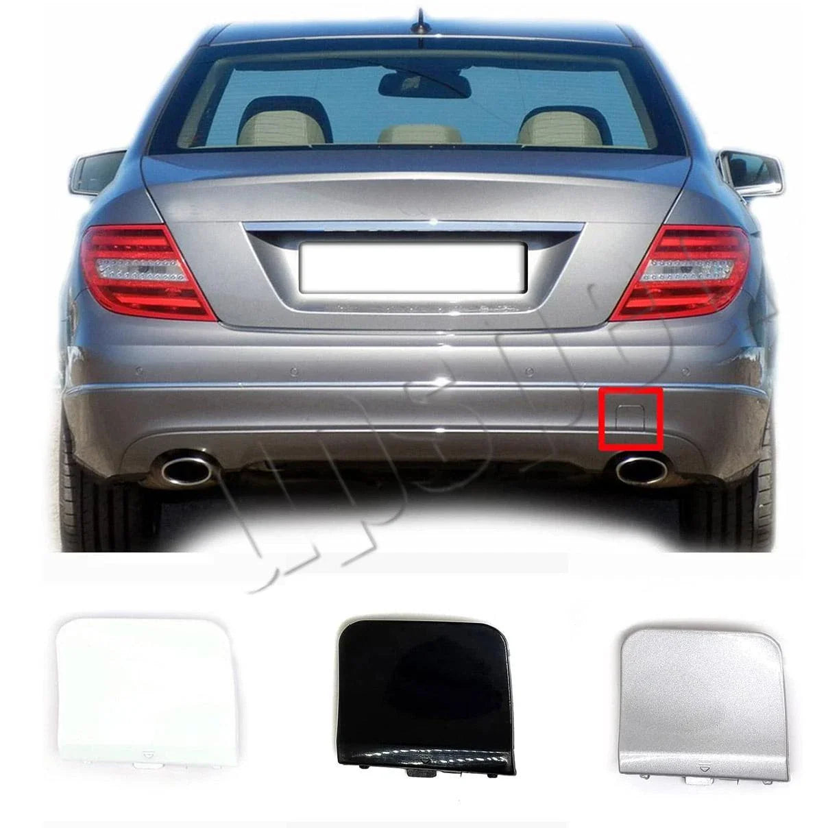 Rear Bumper Tow Hook Hole Cover Cap for Mercedes W204 (2007–2012)